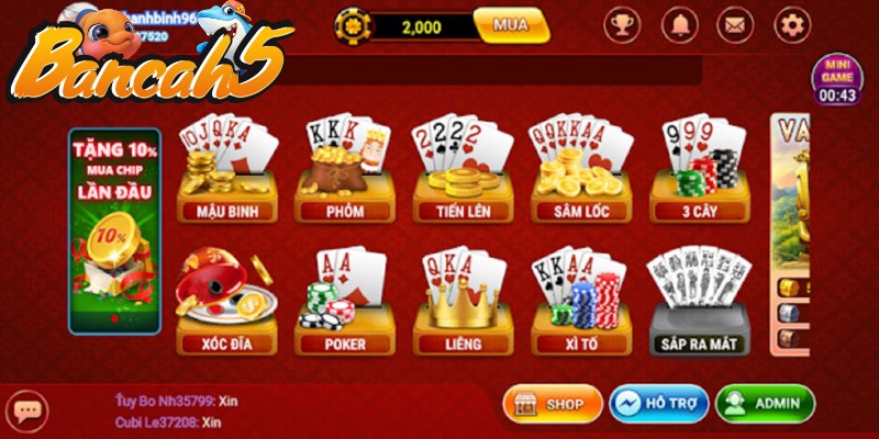 Tải Game Bài Đổi Thưởng Tại Bancah5 Mobi Hot Nhất Của Năm